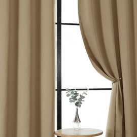 Cortinas opacas Gwine color taupe para sala de estar de 72 pulgadas de largo, cortinas de tratamiento para ventanas con reducción de ruido y oscurecimiento de habitación para dormitorio, decoración de