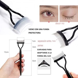 2PCS Manricle Peine de Pestañas - Separador de Destañas, Peine de Pestañas Dentado de Acero Inoxidable, Peine de Pestañas Portátil con Funda, Cepillo 