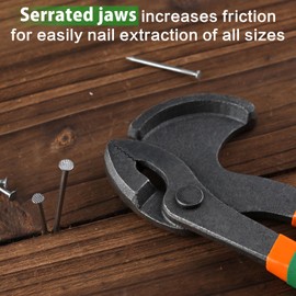 LEONTOOL Nail Puller, Pliers, Nail Puller, Strong Nail Puller, Professional Nail Puller, Nail Puller, Nail Puller, Total Length 10.8 inches (275 mm), High Carbon Steel, Toughness, Anti-Slip, Easy to