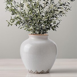 Florero de cerámica para decoración del hogar, 6.2 pulgadas, estilo rústico, vintage, jarrones decorativos de terracota de cerámica para mesa de comedor, sala de estar, estante, cocina, dormitorio (6.2 pulgadas - beige)