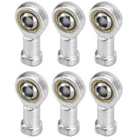 QWORK® 6 Pcs 8mm Rod End Bearing, M8x1.25 Female Right Hand Thread Self-Lubricating Articulated Bearing