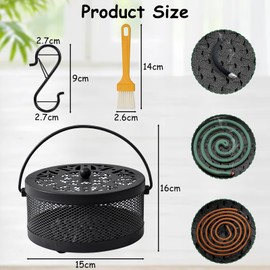 Mückenspirale Halter, Metall Räucherspiralen Halter, Mosquito Coil Holder, Metall Moskito Spulenhalter Für Outdoor, Schwimmbad, Deck, Camping (Schwarz)