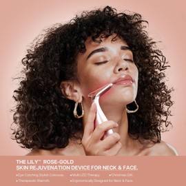 VRAIKO LILY Neck Face Massager Face Shaper Skin Rejuvenation Device with Thermo, Triple Action LED and Vibration, for Anti-Ageing, Lifting and Firming Saggy Skin (Rose Gold)