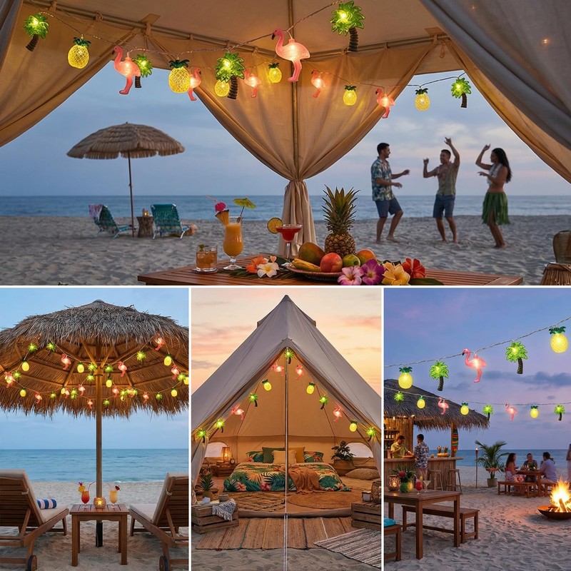 12FT 20LED Summer Hawaiian Themed Party Decorations Lights - LED