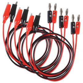 DIANN 6pcs Banana Plug to Alligator Clip Test Lead Cable 4mm Banana Plug Leads Kit Line Wire 1m for Multi-Meter Electrical Test (3pcs Red and 3pcs Black)