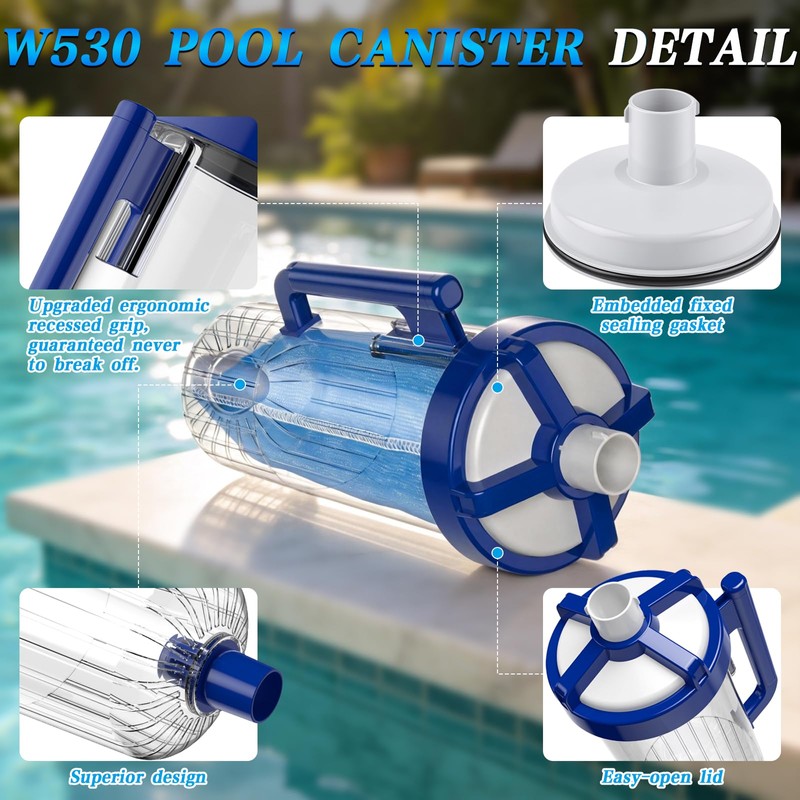WINNEWBEAUTY Upgraded W530 Large Capacity Leaf Canister with Mesh Bag