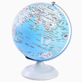 World Globe, Globes with Country Names and Locations, Blue, Pink, Black, White (Blue)