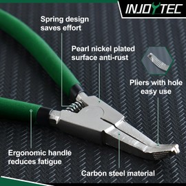 INJOYTEC Special Lock Ring Pliers with Hole Bent Jaw Reverse Pliers Retaining Ring Circlip for Removing Installing Gearshift Transmission Transfer Cases