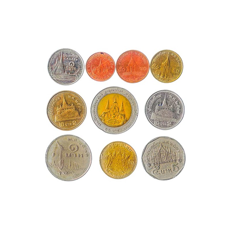 Thailand 10 Mixed Coins | Satang | Baht | Garuda
