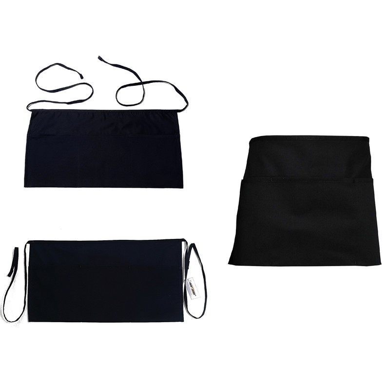 Raftaar® Premium Poly Cotton Three Pocket Bistro Waist Half Apron