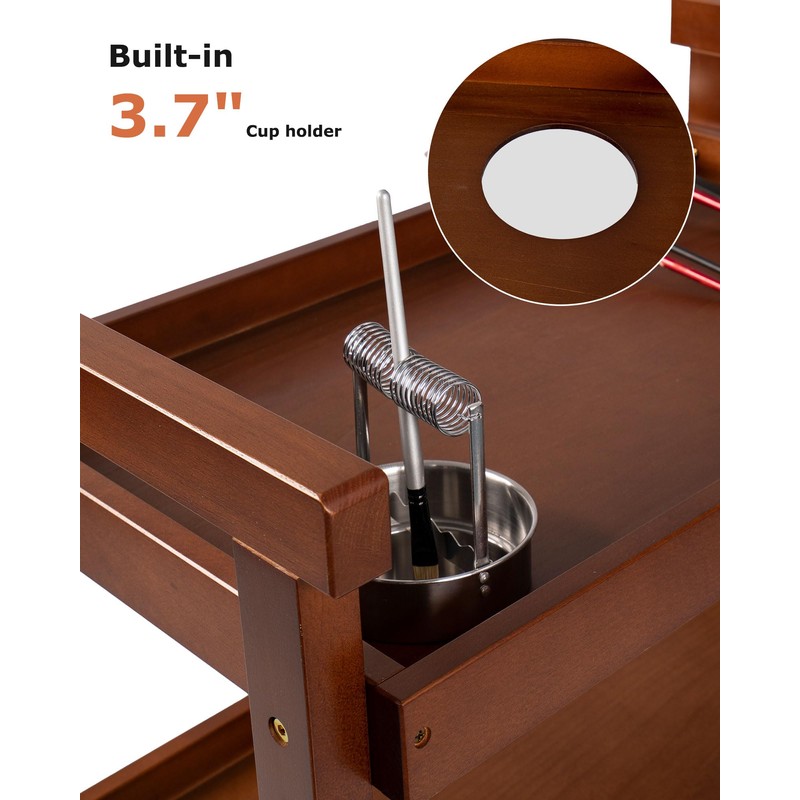 DJAR Art Cart Organizer, Beech Wood Storage Cart for Studio,