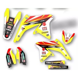 MX ISLAND 2005 2006  RMZ 450 GRAPHICS KIT SUZUKI FACTORY : RED / YELLOW DECAL KIT
