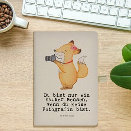 Mr. & Mrs. Panda DIN A5 Baumwoll Notizbuch Fotografin Herz - Geschenk, Journal, Schenken, Ausbildung, Hochzeitsfotografin, Rente, Hobbyfotografin,