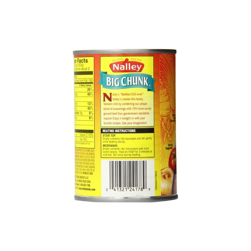 Nalley Chili Con Carne No Beans, 14-Ounce Cans (Pack of