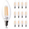 Bioluz LED 60W Candelabra Light Bulbs Uses 5.5W Dimmable E12