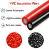 65.6ft 2pin 22AWG Electrical Wire, 22/2 20m Low Voltage Red