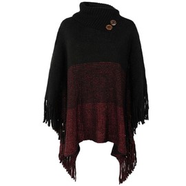 TBSCWYF Women's Poncho with Buttons Scarf Cashmere Feeling Knitted Blanket Cape Cardigan for Women Retro Cardigans Pullover Shoulder Scarf in Winter Gift for Mother Wrap Poncho Loose Fitting