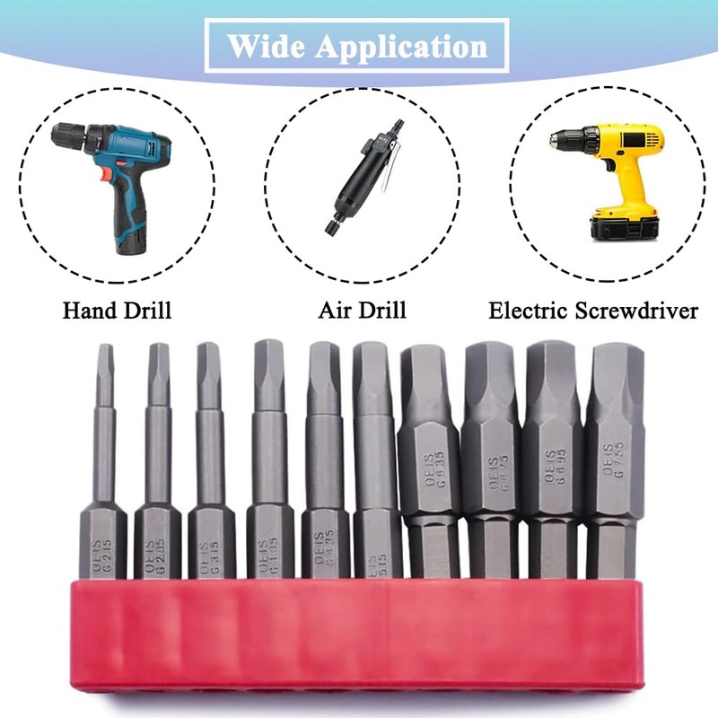 Teocpai 10Pcs Magnetic Pentagon Head Screwdriver Bits Set 1/4 Inch