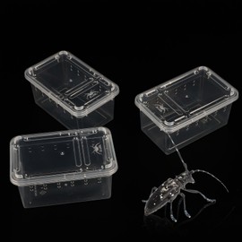 8Pcs Cricket Cage Jumping Spider Accessories Tarantula Enclosure Terrarium Habitat Reptile Scorpion Praying Mantis Centipede Lizard Gecko Breeding Box（Small Size） (4.33"x2.9"2.16")