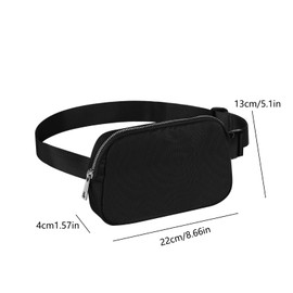OPHE cangurera, riñonera para mujer, Bolso bandolera para mujer, cangurera estilo lululemon, mini bolsa de cintura para exteriores, senderismo, correr, viajes (BLACK)