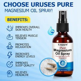 Magnesium Spray, Magnesium Oil for Feet, 100% Pure Magnesium Oil Spray for Body, Supports Muscle Recovery and Leg Cramps, 4 oz