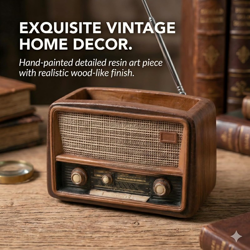 Milnnie 4.7 Inch Unique Succulent Pots - Retro Radio Shaped