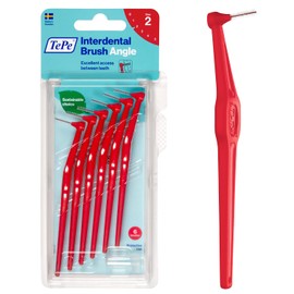 TePe Angle Cepillo Interdental Angulado, Cepillos interdenaltes TePe Rosa 0.4mm Blister 6 Piezas.