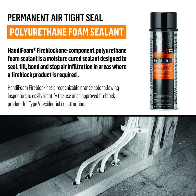 HANDI-FOAM® FIREBLOCK Low-Pressure ONE-Component Polyurethane Foam SEALANT (OCF), P30181