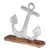 levandeo Anchor Sculpture 18 x 22 cm Silver Mango Wood