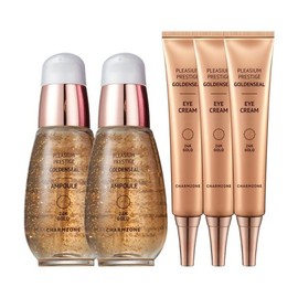 Chamzone Golden Seal 24k Pure Gold Whitening Wrinkle Improvement Functional Ampoule 30ml x 2 + Eye Cream x 3 / 참존 골든실 24k 순금 미백 주름개선 기능성 앰플 30ml 2개+아이크림 3개
