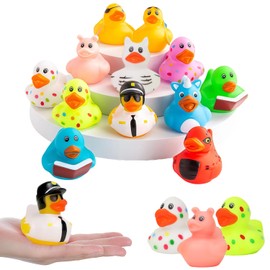 MBVBN 12PCS Juguetes De Baño De Pato,Juguetes De Piscina De Playa De Verano Jeep Duck,Juguetes para piñatas Infantiles，premios para niños y Juguetes para Fiesta