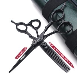 5/5.5/6 Professional Barber Set, with Sharp Blades that are Easy to Trim, Suitable for Hairdressers and Hairdressing Salons. (6-Inch -2 Pieces-B)