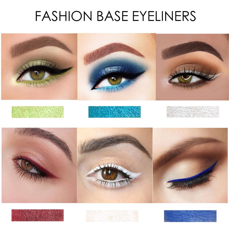Fashion Base Eyeliner Pencil, 12 Colours Eyeliner, Professional Highlighter Eye