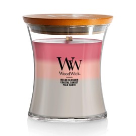 WoodWick Shoreline Trilogy Gifts for Women and Men, 9.7 oz Medium Hourglass Trilogy Candle with Crackling Wick