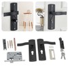 Yitre Bedroom Door Lock Set, Universal Black Door Handle Lock
