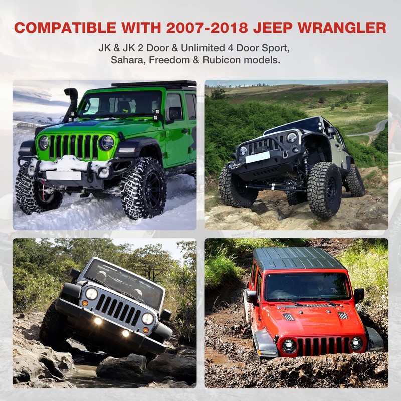 Sulythw NO Block Sunvisor Front & Rear Jeep Grab Handles,