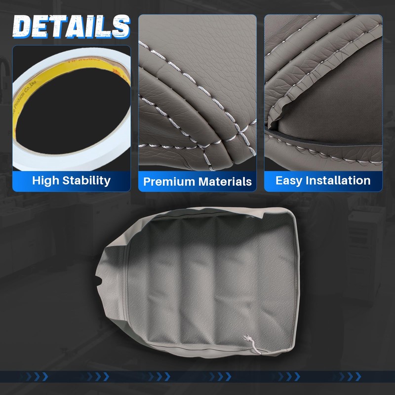 AUTOKAY Armrest Center Console Leather Synthetic Cover for Dodge Ram