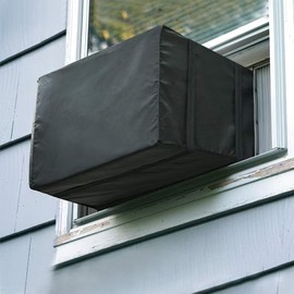 SHUCHUANG Heavy Duty Air Conditioner Cover Outside Unit , AC Protection Insulation Defender,Window AC Cover Outdoor Waterproof Insulation Defender with Adjustable Straps(21.2*16.9*15.7inches)
