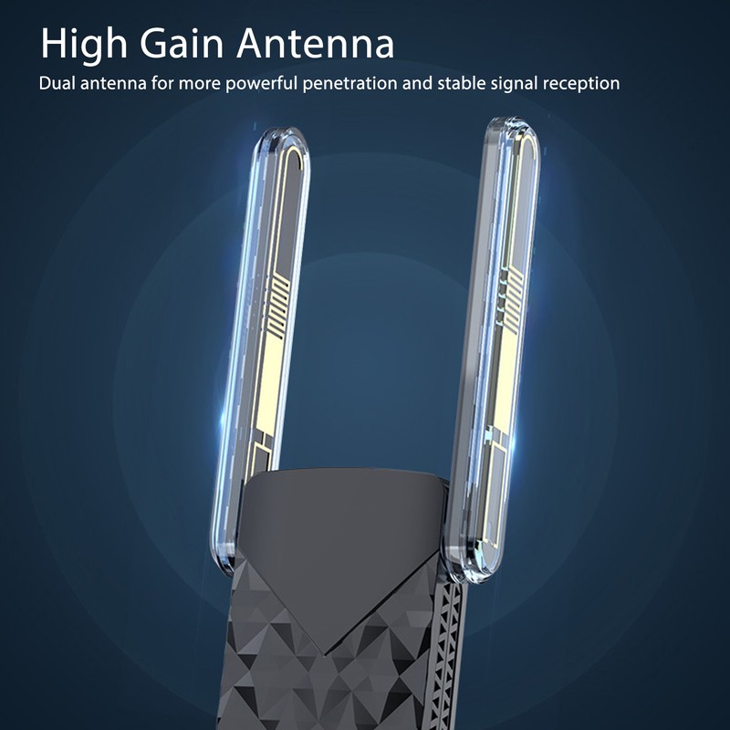 WiFi 6 Adapter AX1800M 5Ghz/2.4Ghz USB3.0 High Gain Antenna Plug
