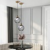 BOKT Large 1-Lights Smoke Gray Glass Pendant Light Brushed Gold