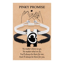 MANVEN Couple Bracelets Puzzle Gift for Couple Matching Bracelets for Couple Him Her Boyfriend Girlfriend Husband Wife Birthday Valentine's Day Christmas Anniversary I Love You