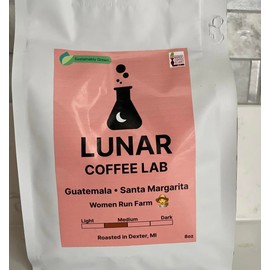Lunar Coffee Lab Guatemala Coffee - Medium Light Roast Washed Process - Sustainable Farming Women Run Family Farm - Great for Espresso (Whole Bean, 8oz)
