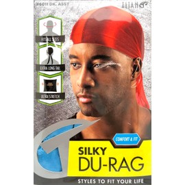 Titan 1PC Silky Durag Mens Cap Premium Soft Silky Headband Quality Extra Long Tail for 360 Fade Braids Twist Locs Headband for Men SKY BLUE