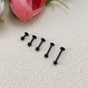 Besyvvin 10pcs Lip Bars Labret Studs 4/6/8/10/12mm Stainless Steel Black