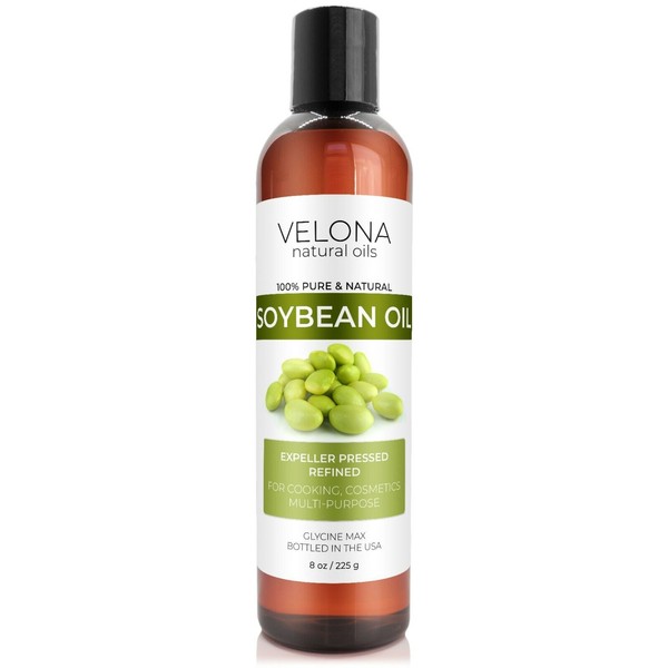 Velona Soybean Oil - 8 oz | 100% Pure and Natural Carrier Oil | Refined Cooking