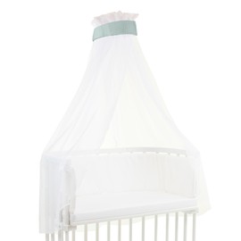 babybay Canopy Waffle Pique with Ribbon Suitable for All Models up to 96 cm Length, Light Blue