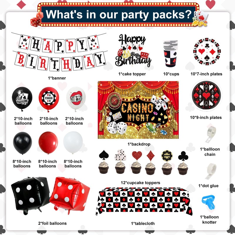 YIGZAG Party Decorations (Casino)