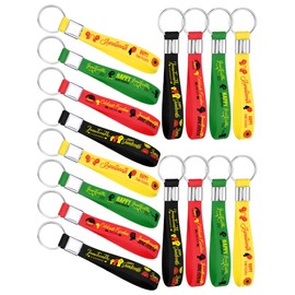 Yinkin 60 Pcs Happy Juneteenth Keychains Bulk 1865 Juneteenth Decorations Gift Silicone Black History Month Key Rings for June 19th