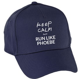 Hippowarehouse Keep Calm and Run Like Phoebe Baseball Cap hat Premium Printed 5 Panel OneSize Adults Navy