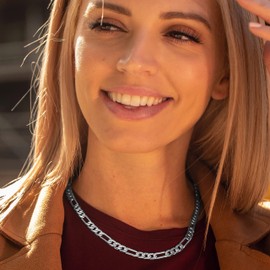 LIFETIME JEWELRY Beveled Figaro Chain Necklaces for Women and Men 24k Real Gold Plated  (6.5mm, 8mm, 9.5mm & 11mm) (18 inches, 6.5mm, White Gold)